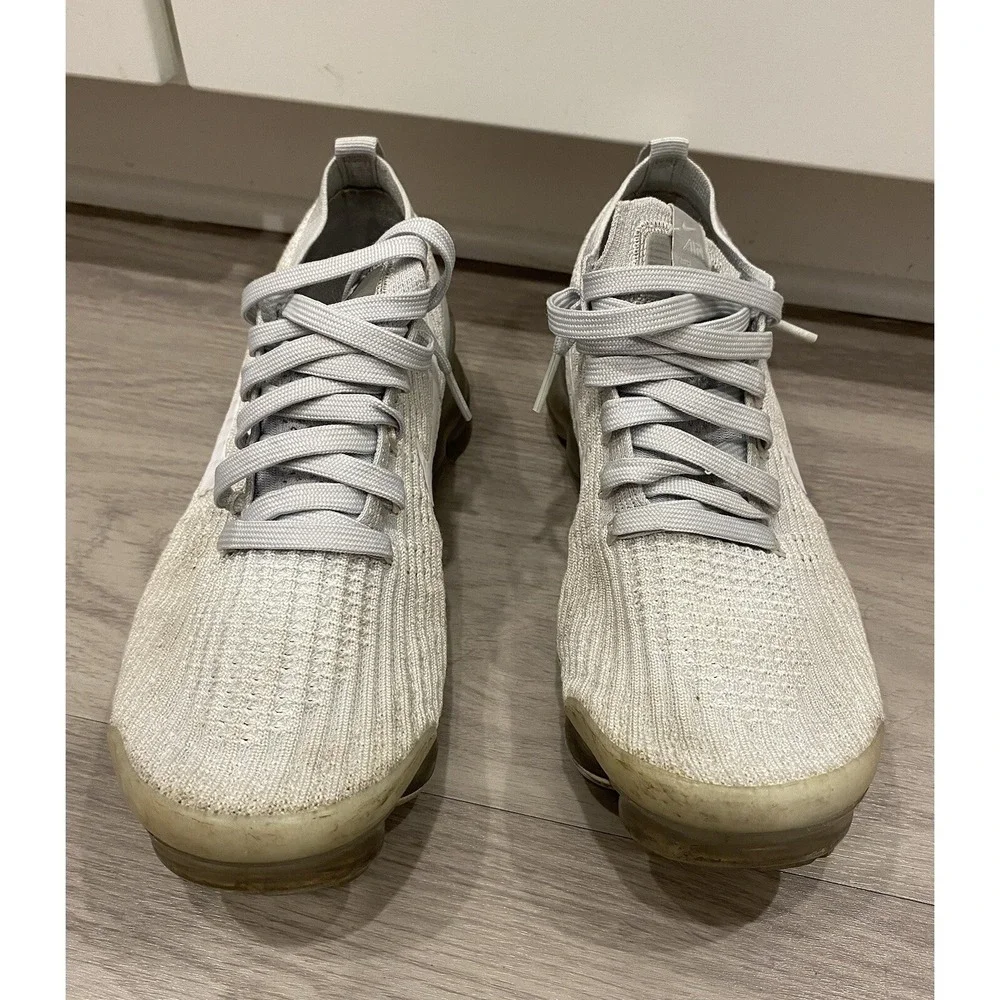 Size 8.5‎ - Nike Air VaporMax Flyknit 3 Pure Platinum Preowned No Box EUC
